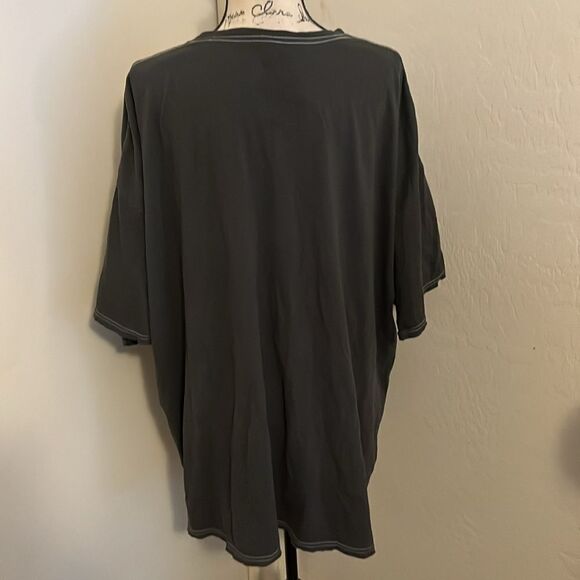 Nirvana Band Music Gray Smiley Face Design Distressed Graphic Shirt Casual - Picture 3 of 9